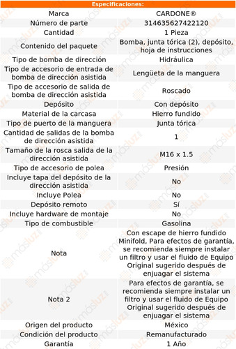 Bomba Dirección Licuadora C20 8 Cil 7.4l 85/86 Reman (Reacondicionado)