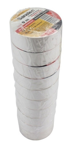 Cinta Aislante Santul Blanca 19 Mm X 9 M X Paquete 10 Piezas Color Blanco