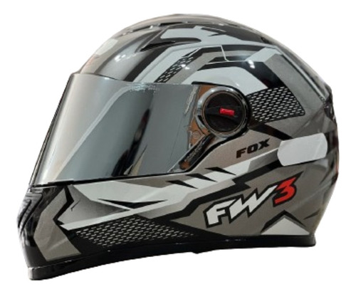 Capacete Fw3 Gtx Fox Grafite C/ Óculos Interno