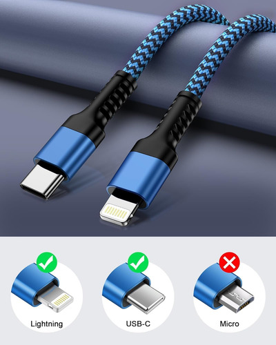 Cable Lightning Usbc De 10 Pies, Cable Cargador Usb Tipo C A