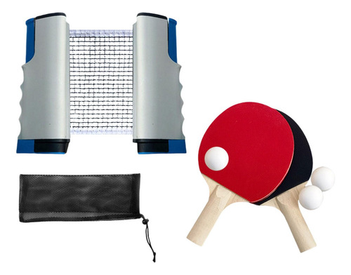 Juego De De Pong, Raquetas Y Pelotas, Pala De Pong, Red Gris