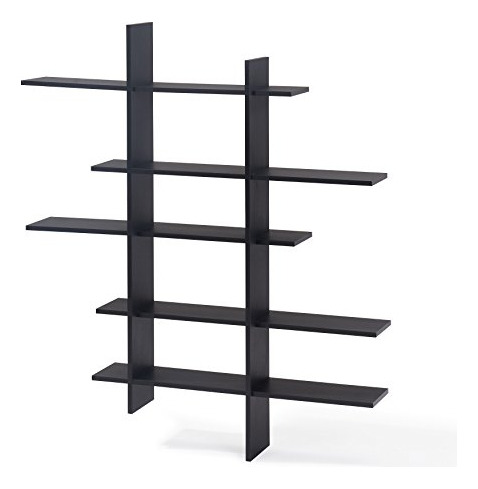 Estantería De Pared Asimétrica Negro De 5 Niveles Danya B.