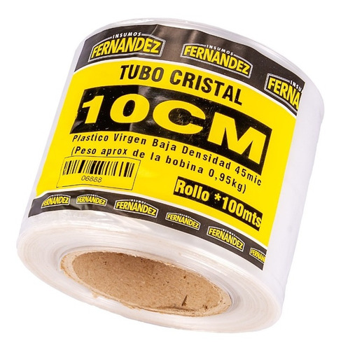 Tubo Sin Corte Polietileno Cristal 10cm Ancho X 100 Mts. 
