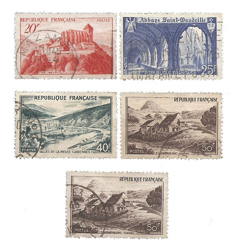 Francia Serie Yv 841 A / 843a $ Año 1949 Marca Catál +++u$18