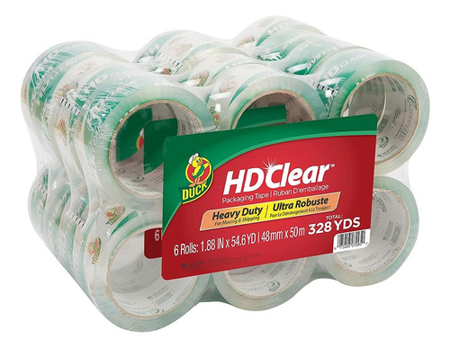 Duck Brand Hd Clear Heavy Duty Packaging Tape, 1.88 Pulgadas