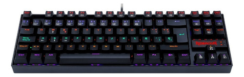 Teclado Mecánico Kumara Rainbow Black K552-kr-sp Red Switch Teclado Negro Idioma Español Latino