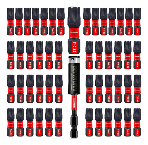 Juego De 51 Puntas Torx T40 Geinxurn Acero S2 2.54 Cm
