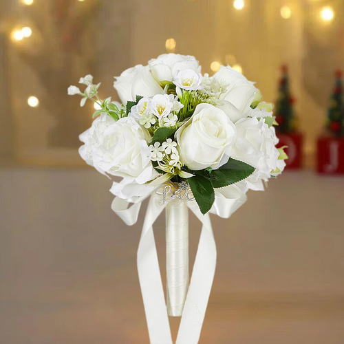 Ramo De Flores De, Ramo De Boda Artificial Realista Para