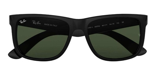 Imagen 4 de 4 de Anteojos de sol Ray-Ban Justin Classic Standard con marco de nailon color polished black, lente dark green de policarbonato clásica, varilla polished black de nailon - RB4165