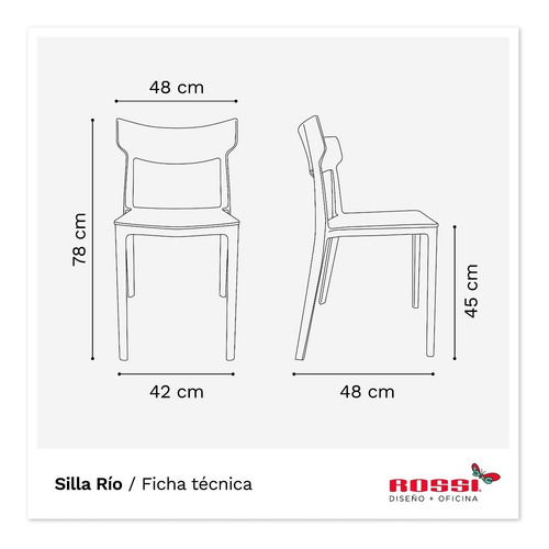Pack X 3 Silla Rio Apilable Apta Exterior