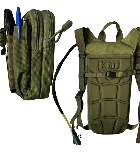Kit Mochila Hidratação 3 Litros E Pochete Tipo Militar