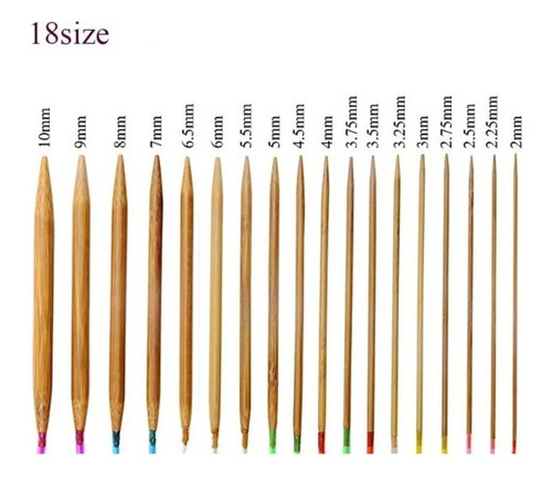 Set De 18 Palillos Circulares De Bambú De 120 Cm De Largo.