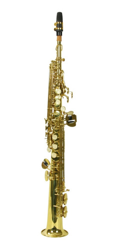 Saxofone Soprano Ny Ss-200 Laqueado Dourado Boquilha Estojo