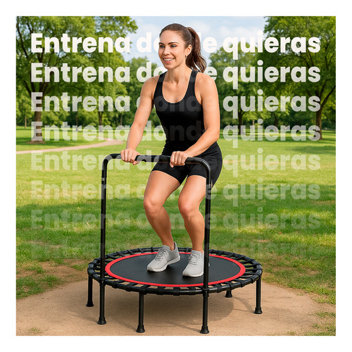 Trampolín Fitness Con Soporte, Ligas Y Plegable 1 Mt