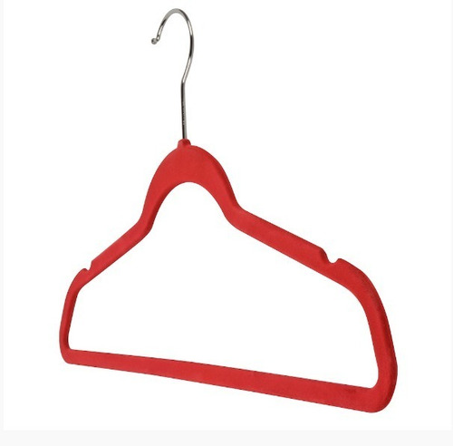 Set De 10 Ganchos Aterciopelados Color Rojo A05
