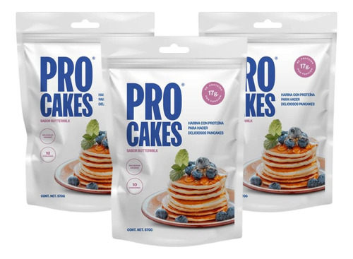 3-pack Harina Para Hotcakes Procakes 570 Gr.