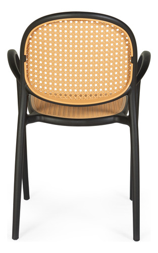Kit 2 Cadeiras de Jantar Roma com Braço para Sala e Cozinha Magazine Decor Cor Preto