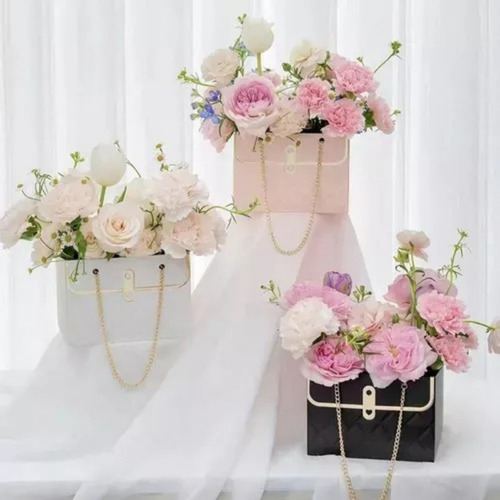 4 Picaja De Regalo De Papel Flor, Ramo De Bolsas De Flores