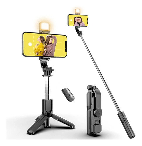 Monopod Baston Palo Selfie Celular Bluetooth Tripode Con Luz