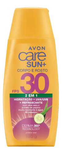  Protetor Solar Avon Refrescante Care Sun+ Fps30 com 120g