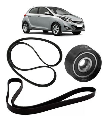 Kit Rolamento Alternador E 2 Correia Poly V Hb20 1.0 3cil