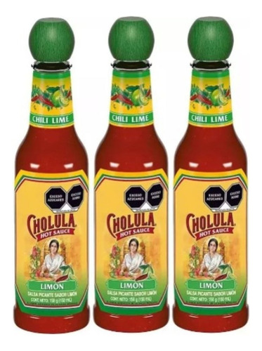 3 Salsa Picante Cholula Sabor Limón 150ml C/u Kosher