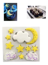 Comprar Molde De Silicon Arco Iris Nube Luna Estrella Fondant Jabone