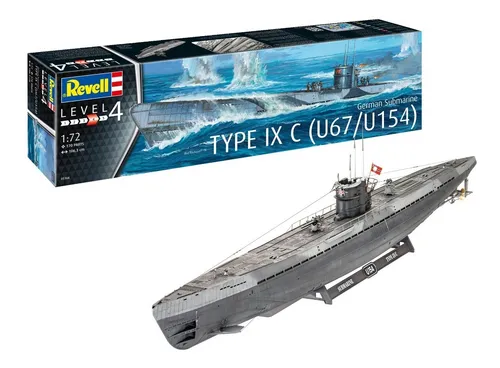 comprar German Submarine Type Ixc U67\u002Fu154 1\u002F72 Model Kit Revell