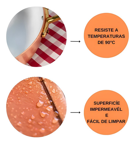 Toalha Mesa Termica Plastica Floral Bege Redonda 4 Lugares