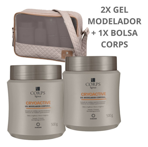 Kit C/ 2 Gel Redutor 550g + Bolsa Linha Corps - hinode