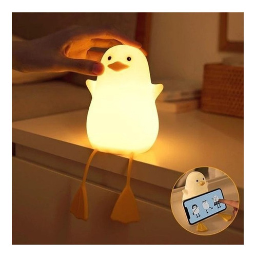 Xu Lámpara De Noche Con Forma De Patito Lindo, De Silicona,