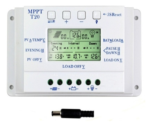 Controlador De Carga Solar 20ah Mppt + Pwm  12v E 24v T20