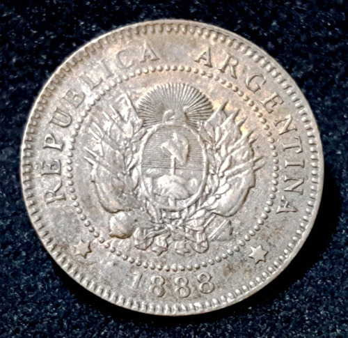 Moneda Argentina 1 Centavo. Patacón. Cobre. Año 1888. 55062