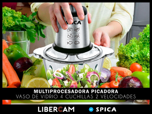 Multiprocesadora Spica Sp-700 Procesadora Picadora 220v Color Negro