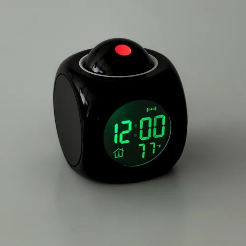Reloj digital despertador proyector led holograma pared hora deals