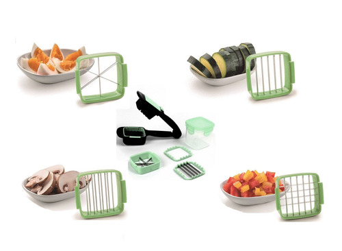 Imagem 3 de 10 de Cortador Fatiador De Legumes Vegetais 5 Em 1 Quick Cutter