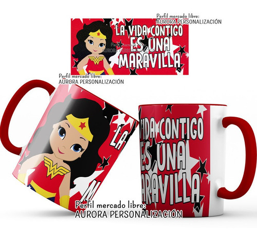 Mug Oreja Interior Rojo Taza Amor San Valentin Heroes 05