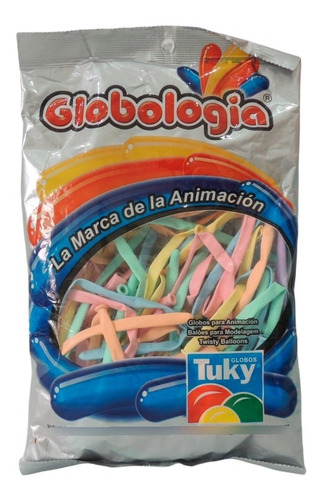 Globo P/ Globologia Surtido Pastel Multicolor 260t Tuky X50