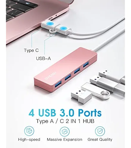 Byeasy Hub Usb, Usb 3.1 C A Usb 3.0 Hub Con 4