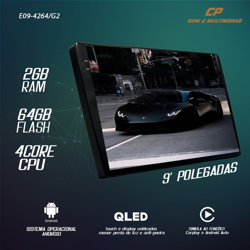 Multimídia Palio 07/12 9p Aikon Carplay Android 64gb Voz