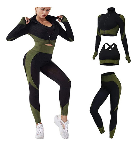 3pcs Ropa De Gimnasia Para Mujer Ropa Deportiva Ropa De Yoga