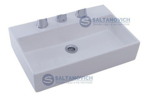 Imagen 5 de 5 de Bacha De Apoyo Gulliart Roma 3 Agujeros 48x32 Cm Loza Blanca
