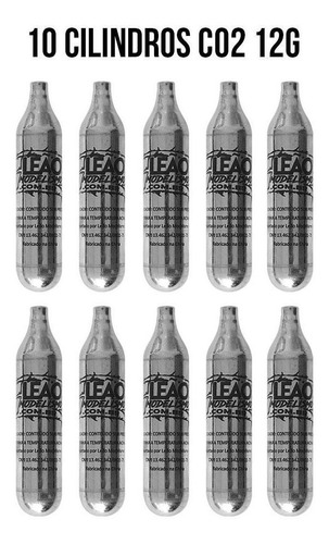 Imagem 1 de 5 de Cilindro Pistola Co2 Barato Airsoft 12g Kit Com 10 Unidades
