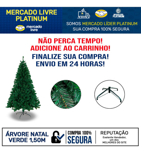 Arvore De Natal Grande 1,50 Cm Cheia Decoração Promoção | Parcelamento sem juros Arvore De Natal Grande 1,50 Cm Cheia Decoração Promoção | Parcelamento sem juros