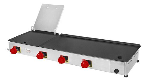 Chapa Lanche 97x30 Gás Semi Profissional Abafador E Coletor