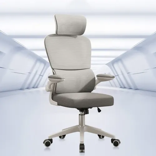 Cadeira Escritório Ergonômica Python Fly B07 Cinza Com Suporte Lombar