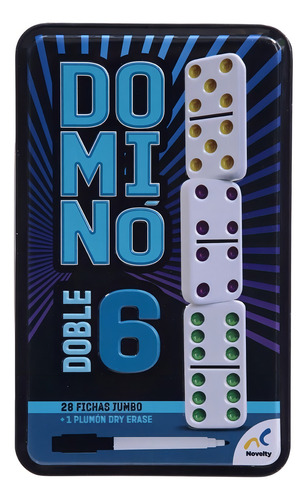 Juego De Mesa Domino Doble 6 Con 28 Fichas Jumbo Novelty