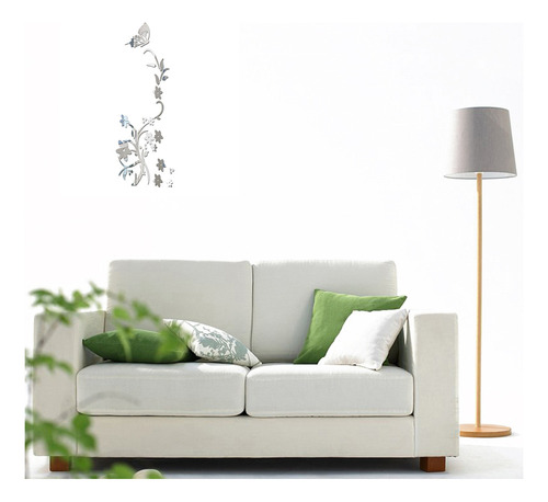 Pegatina De Pared Con Espejo 3d Con Forma De Flor De Ratán,