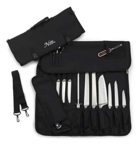 Chefõs Knife Roll Bag (14 Slots) Holds 10 Knives Plus A Meat