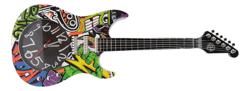 Reloj De Pared Con Forma De Guitarra Que Simula El Tiempo, D